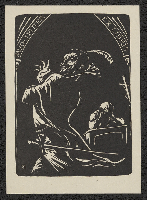 Jan Halla – MUDr. J. Pitter Ex libris 