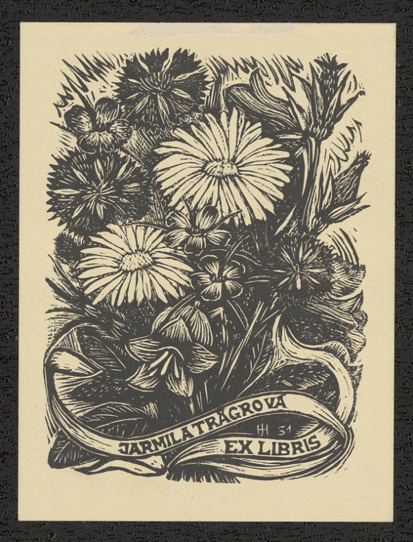 Jan Halla – Jarmila Trägrová ex libris 