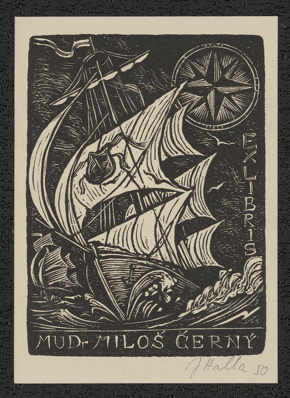 Jan Halla – Ex libris MUDr. Miloš Černý 
