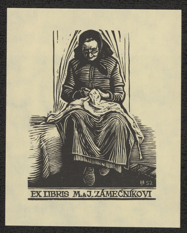 Jan Halla – Ex libris M. AJ. Zámečníkovi 