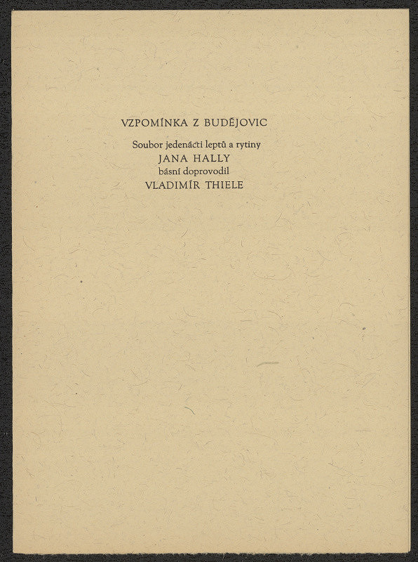 Jan Halla – Vzpomínka z Budějovic 