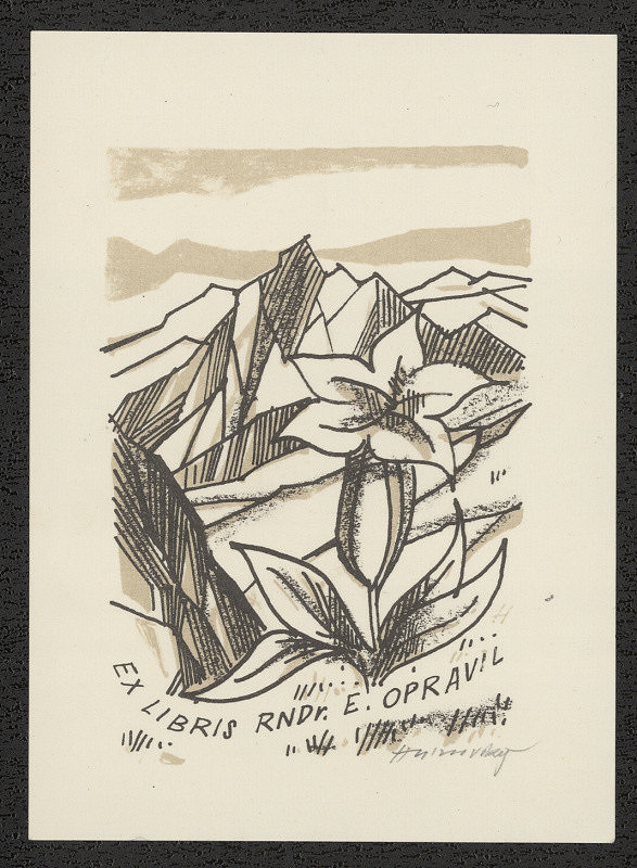 Stanislav Hlinovský – Ex libris RNDr. E. Opravil 