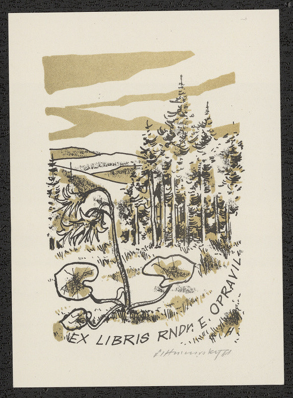 Stanislav Hlinovský – Ex libris RNDr. E. Opravil 