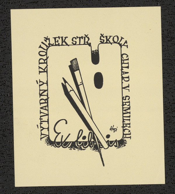 Stanislav Hlinovský – Ex libris Výtvarný kroužek stř. školy Chlad v Semilech 