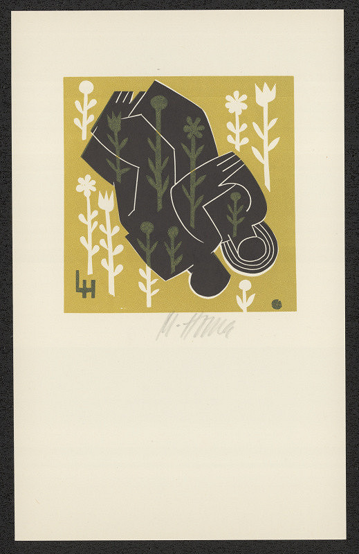 Miroslav Houra – LH (Libuše Hourová). in Vztahy. Soubor ex libris - linoryty. (1979) 
