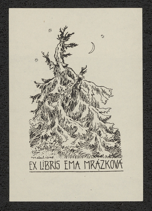 Arnošt (Ernst) Hrabal – Ex libris Ema Mrázková 