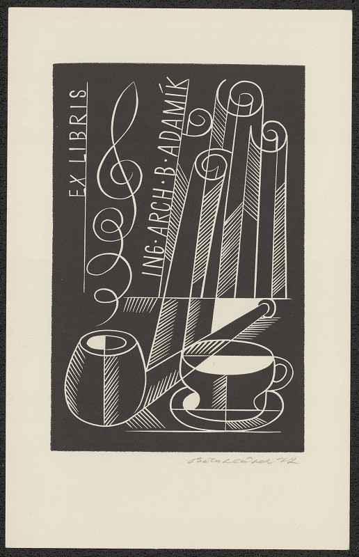 František Bělohlávek – Exlibris Ing.arch. B. Adamík 