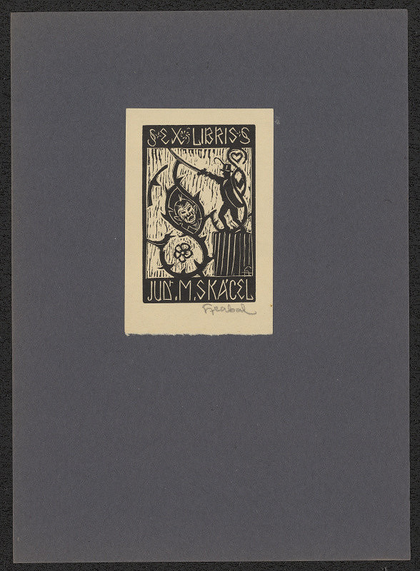 Arnošt (Ernst) Hrabal – Ex libris Judr. M. Skácel 