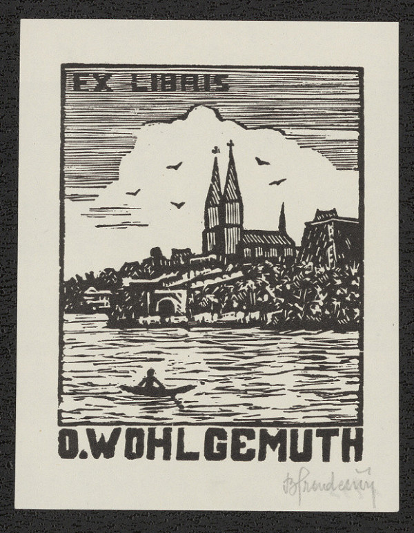 Bohumil Hradečný – Ex libris O. Wohlgemuth 