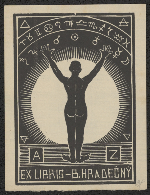 Bohumil Hradečný – Ex libris  - B. Hradečný 