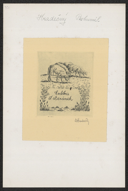 Bohumil Hradečný – Ex libris J. Beránek 