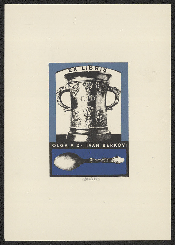 Jaroslav Kaiser – Exlibris Olga  Dr. Ivan Berkovi 