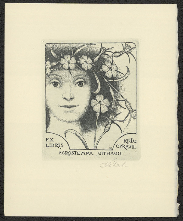 Josef Kábrt – Exlibris RNDr. Opravil 