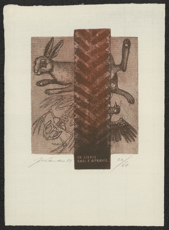 Jan Kavan – Exlibris RNDr. E. Opravil 