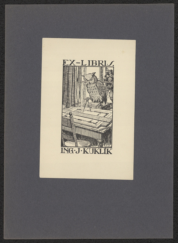 Kafka (?) – Exlibris Ing. J. Kuklík 