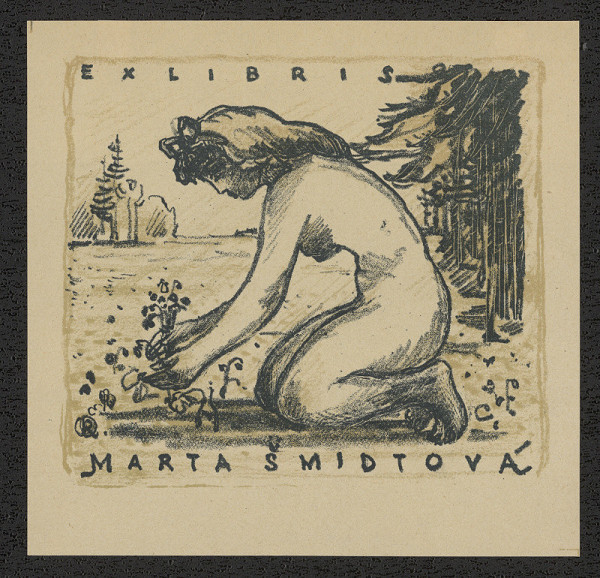 Oldřich Karel – Ex Libris Marta Šmidtová 