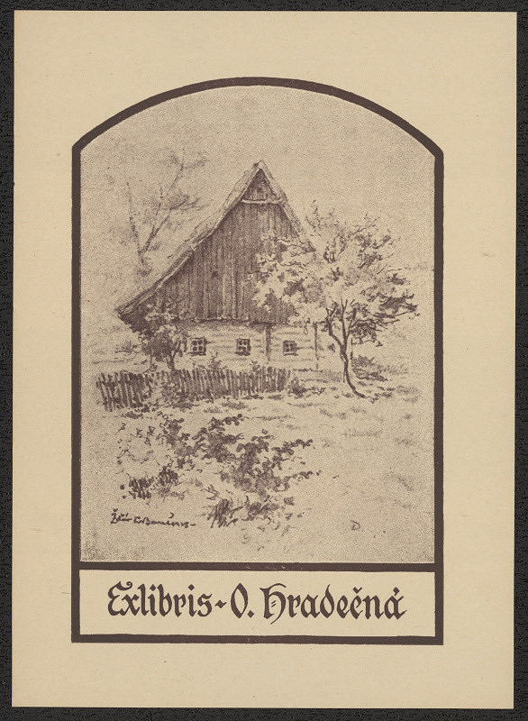 Beneš/1896 – Exlibris O. Hradečná 