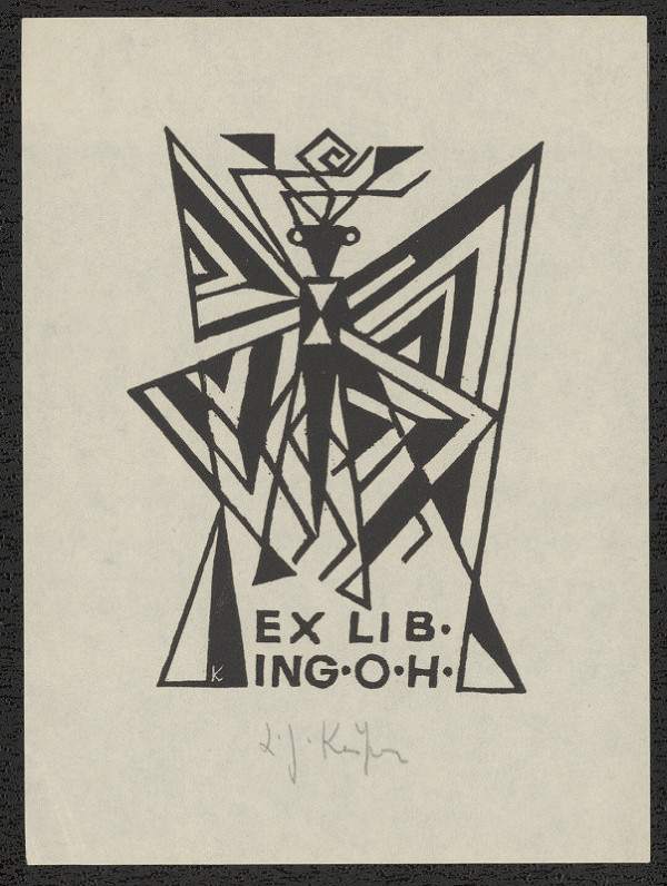 Ladislav Josef Kašpar – EX LIB. ING.O.H. (Otakar Hradečný) 