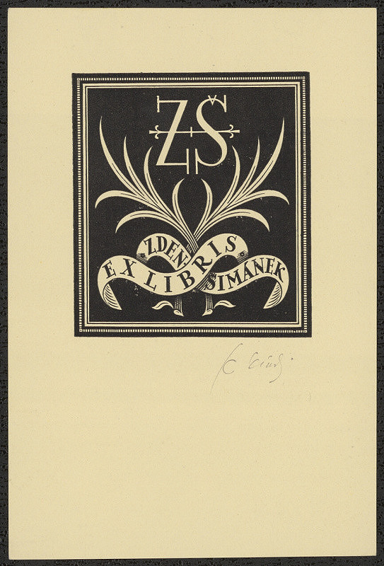 Karel Kinský – Ex libris Zden. Šimánek 