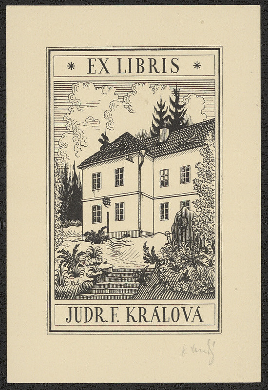 Karel Kinský – Ex libris JUDr. F. Králová 