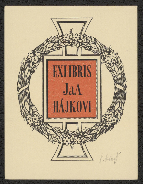 Karel Kinský – Ex libris J. a A. Hájkovi 