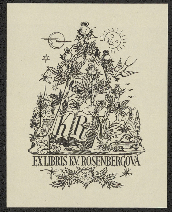 Karel Kinský – Ex libris Kv. Rosenbergová 