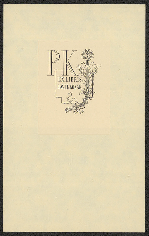 Karel Kinský – Ex libris Pavel Kozák. in Devatenáctý Soubor exlibris Karla Kinského. Turnov 1944 
