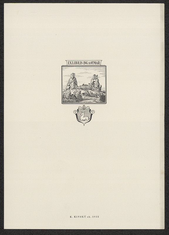 Karel Kinský – Ex libris Ing. A. Otmar 