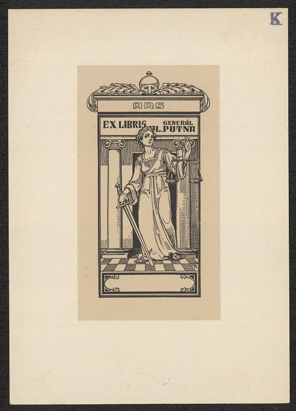 Jano Köhler (Koehler) – Ex libris generál Vl. Putna 