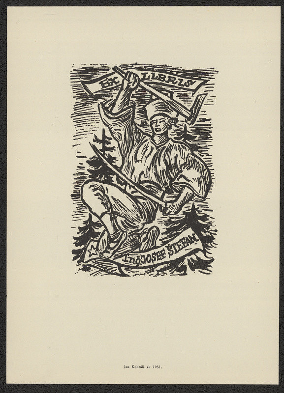 Jan Kobzáň – Ex libris Ing. Josef Štefan 