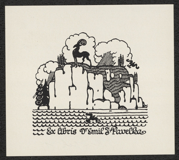 Jan Konůpek – Ex libris Dr. Emil J. Pavelka 