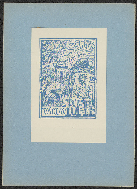 Jan Konůpek – Exlibris knihy cestopisné Václav Poppe 