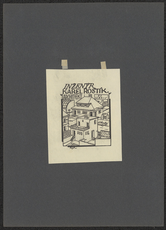 Jan Konůpek – Ex libris Inženýr Karel Roštík archtekt 