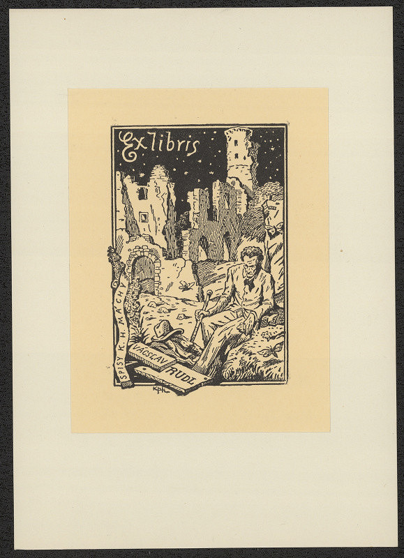Jan Konůpek – Ex libris Vácslav Rudl. in Osm vzpomínkových exlibris která vytvořil Jan Konůpek ...in memoriam 