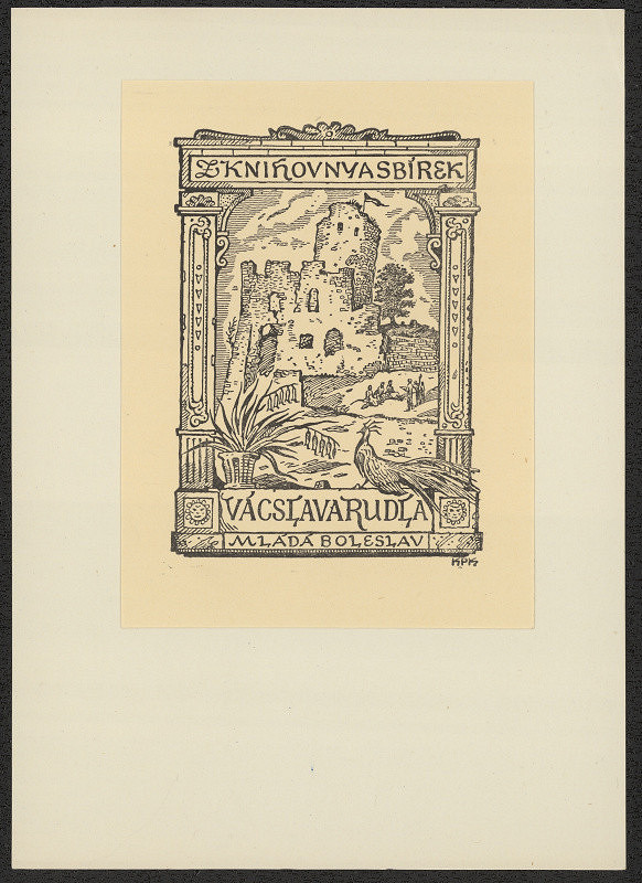 Jan Konůpek – Z knihovny a sbírek Vácslava Rudla. in Osm vzpomínkových exlibris která vytvořil Jan Konůpek ...in memoriam 
