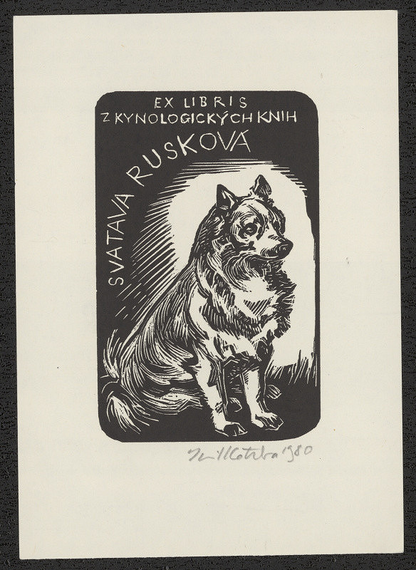 Emil Kotrba – Ex libris z kynologických knih Svatava Rusková 
