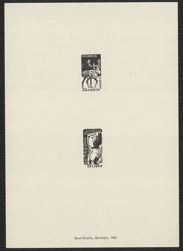 Emil Kotrba – Ex libris Antonín Hanek; Kotrbová Ex libris 
