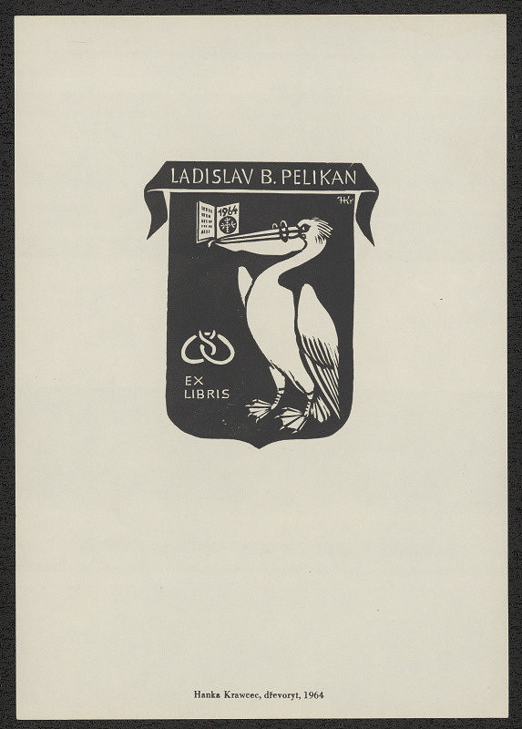 Hanka Krawcec, Hanka (Kravcov Krawcec (Kravcová) – Ladislav B. Pelikán Ex libris 