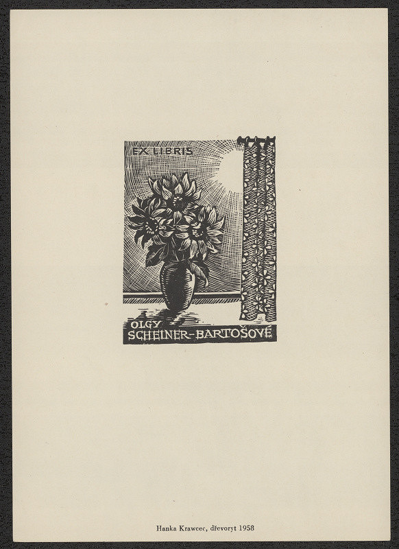 Hanka Krawcec, Hanka (Kravcov Krawcec (Kravcová) – Ex libris Olgy Scheiner-Bartošové 