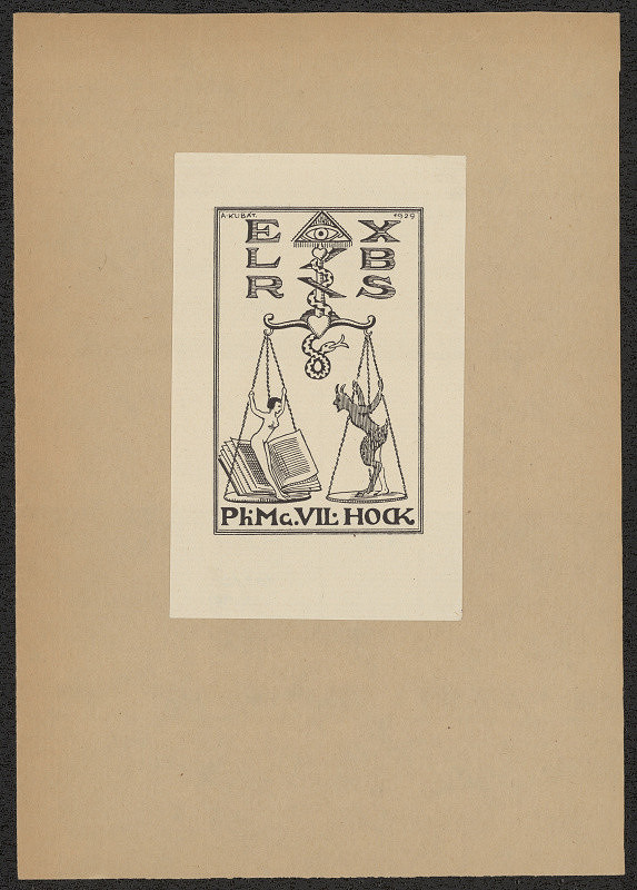 Antonín Kubát – Ex libris Ph.Mg. Vil. Hock 