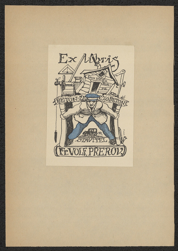Antonín Kubát – Ex libris Fr. Volf Přerov 