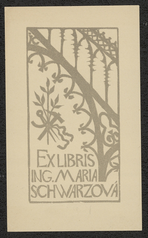 Jiří Kuthan – Ex libris Ing Maria Schwarzová 
