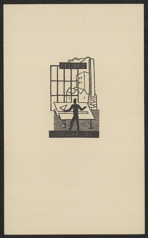 Richard Lander – Ex libris Ing. Jar. Ibl. in Richard Lander: Ex libris. Deset dřevorytů. Praha 1930 