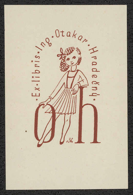 Divica Landrová Votočková – Ex libris Otakar Hradečný 