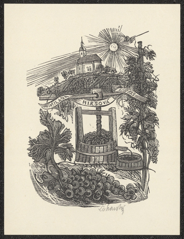 Jaroslav Lukavský – Ex libris Milada Hiršová 