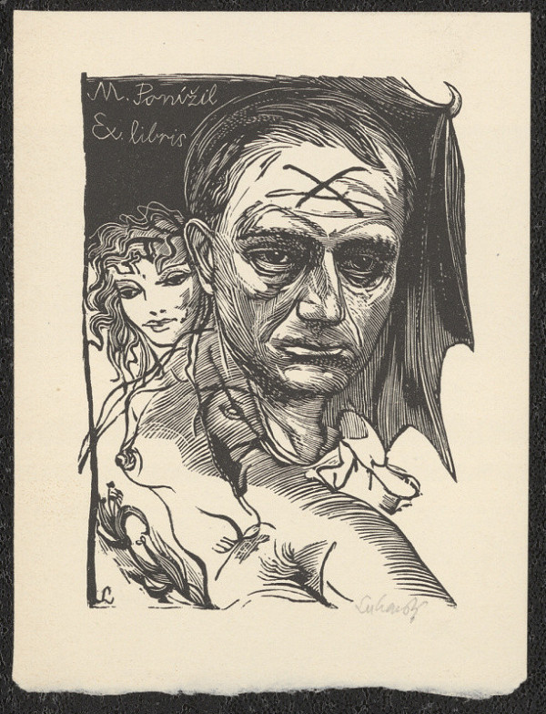 Jaroslav Lukavský – M. Ponížil Ex libris 