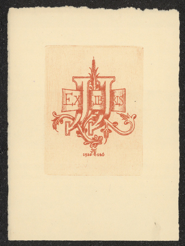 Jaroslav Mařík – EX libris J J (Josefy) 
