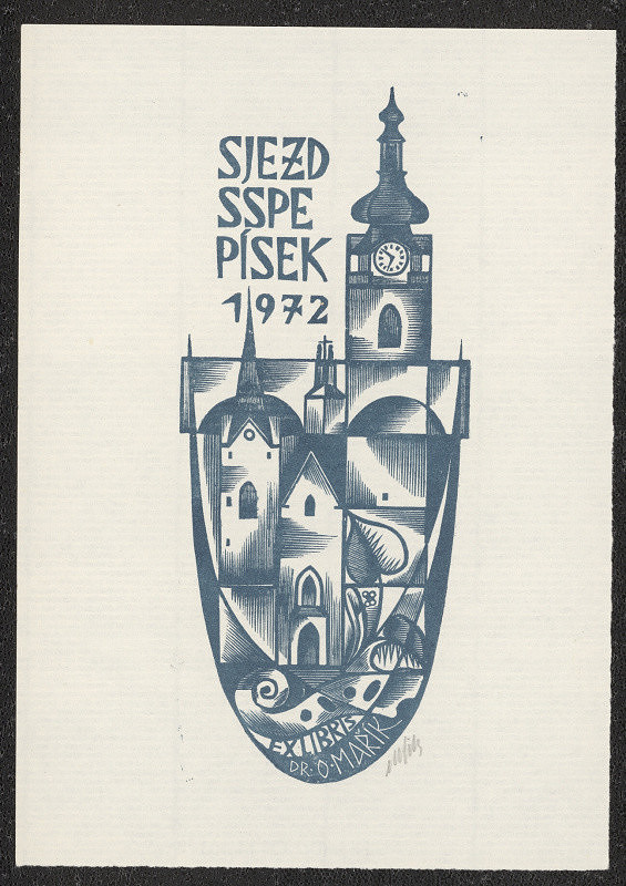 Otakar Mařík-Fils – Ex libris Dr. O. Mařík, Sjezd SSPE Písek 1972 