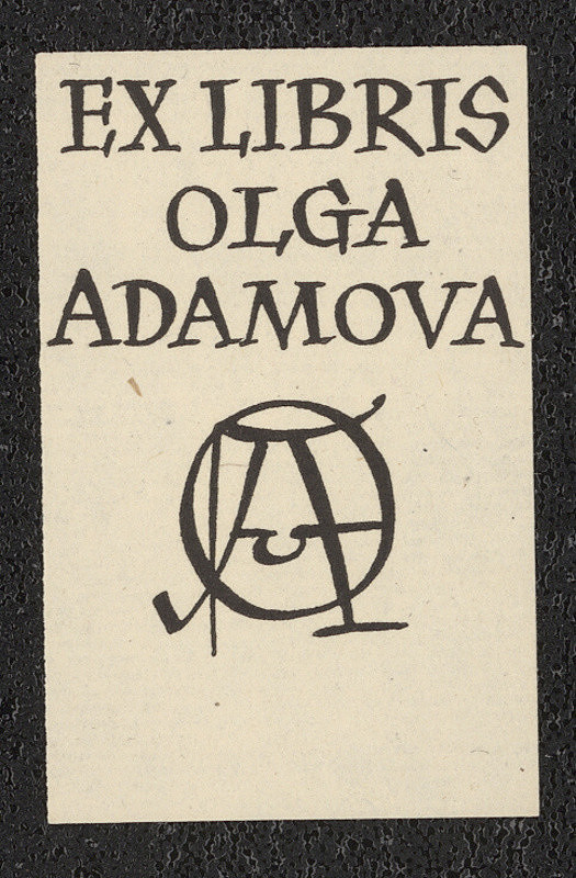Oldřich Menhart – Ex libris Olga Adamova 