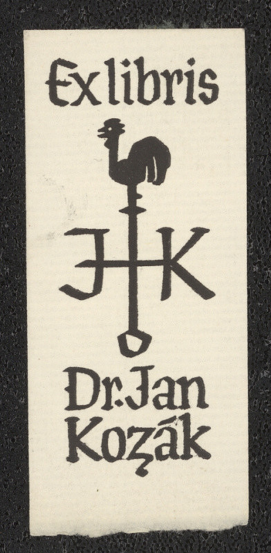 Oldřich Menhart – Ex libris Dr. Jan Kozák 